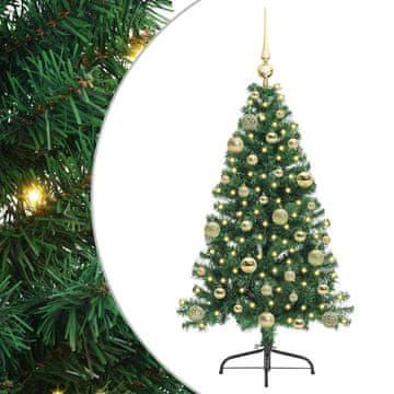 Vidaxl Umjetna preddekorirana božićna jelka Zelena 120 cm PVC