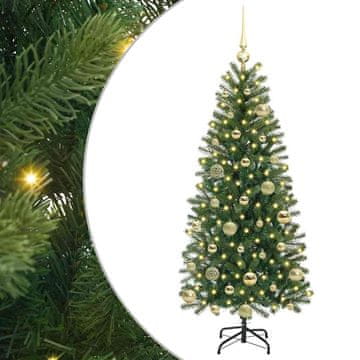Vidaxl Umestno božično drevo med 150 LED Zelena 120 cm PE in PVC