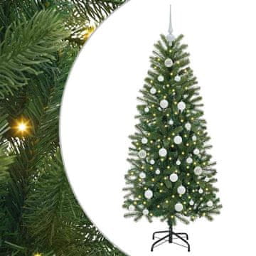 Vidaxl Umestno božično drevo med 150 LED Zelena 150 cm PE in PVC