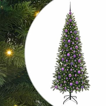 Vidaxl Umestno božično drevo med 300 LED Zelena 180 cm PE in PVC