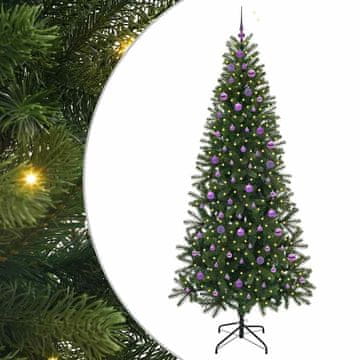 Vidaxl Umestno božično drevo med 300 LED Zelena 240 cm PE in PVC