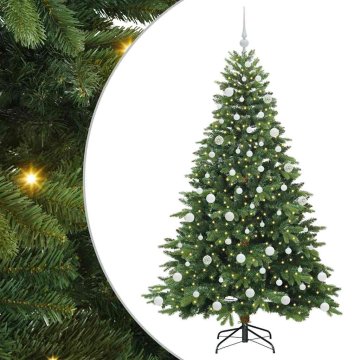 Vidaxl Umestno božično drevo med 300 LED Zelena 180 cm PE in PVC