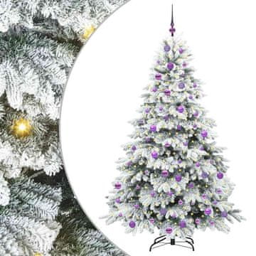 Vidaxl Umestno božično drevo med 300 LED Bela 180 cm PE in PVC