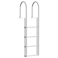 Vidaxl Lestev za pomol 4-stopnje srebrna 45 x 11.5 x 162 cm Aluminij