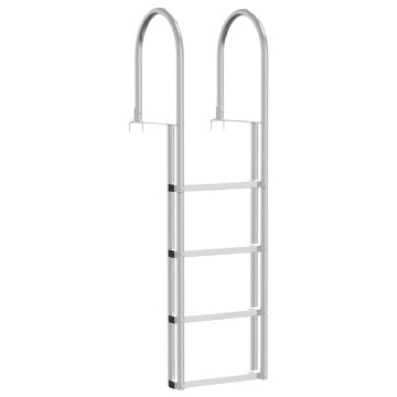 Vidaxl Lestev za pomol 4-stopnje srebrna 45 x 11.5 x 162 cm Aluminij