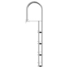 Vidaxl Lestev za pomol 4-stopnje srebrna 45 x 11.5 x 162 cm Aluminij