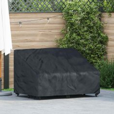 Vidaxl Pokrov za vrtno klop Črna 130 x 95 x 40 / 80 cm 210D tkanina