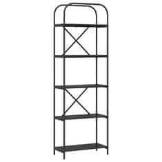 Vidaxl Knjižna polica Črni hrast 60 x 30 x 183 cm Konstruiran les