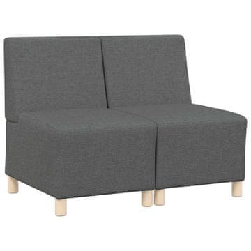 Vidaxl Modularna sofa enota brez naslonov 2 pcs Temno siva