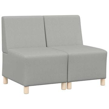 Vidaxl Modularna sofa enota brez naslonov 2 pcs Oblačno siva