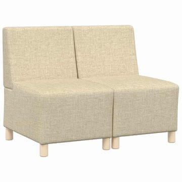 Vidaxl Modularna sofa enota brez naslonov 2 pcs krema 55 x 74 x 82 cm
