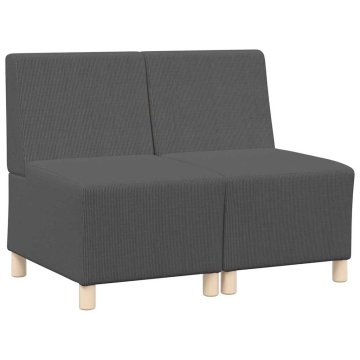 Vidaxl Modularna sofa enota brez naslonov 2 pcs Temno siva