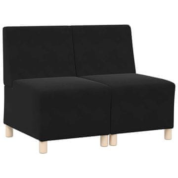 Vidaxl Modularna sofa enota brez naslonov 2 pcs Črna 55 x 74 x 82 cm