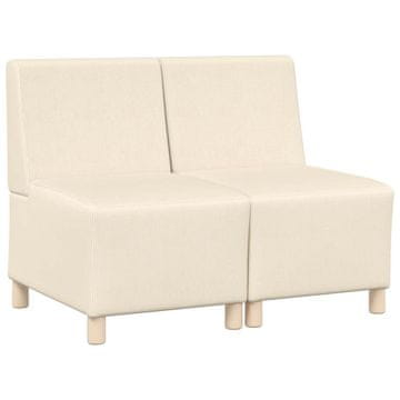 Vidaxl Modularna sofa enota brez naslonov 2 pcs krema 55 x 74 x 82 cm