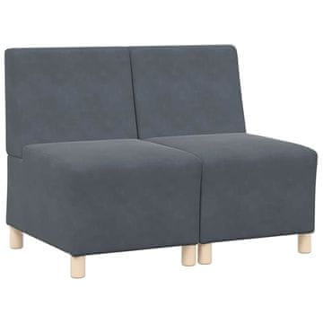 Vidaxl Modularna sofa enota brez naslonov 2 pcs Temno siva
