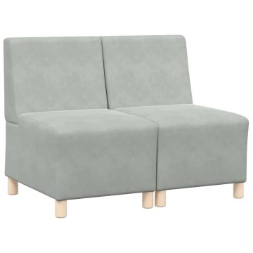 Vidaxl Modularna sofa enota brez naslonov 2 pcs Svetlo siva