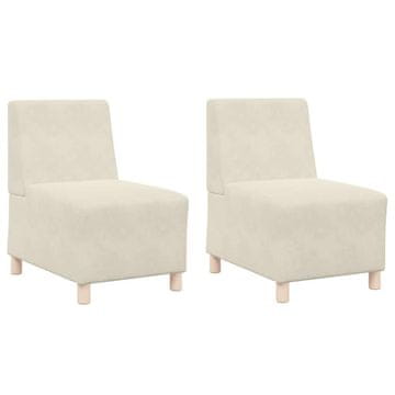 Vidaxl Modularna sofa enota brez naslonov 2 pcs krema 55 x 74 x 82 cm