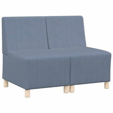 Vidaxl Modularna sofa enota brez naslonov 2 pcs Modra 55 x 74 x 82 cm