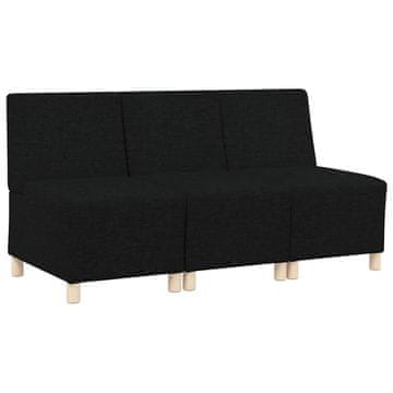 Vidaxl Modularna sofa enota brez naslonov 3 szt. Črna 55 x 74 x 82 cm