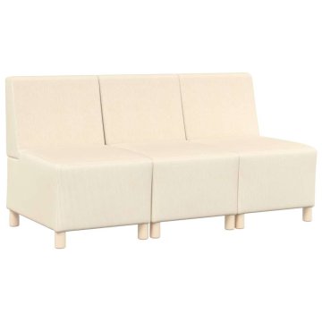 Vidaxl Modularna sofa enota brez naslonov 3 pcs krema 55 x 74 x 82 cm