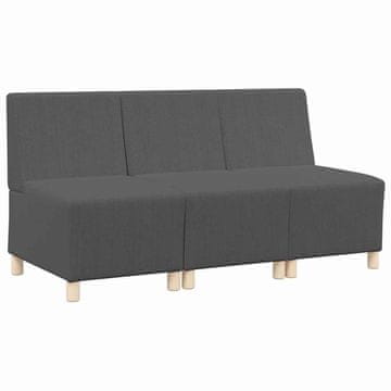 Vidaxl Modularna sofa enota brez naslonov 3 pcs Temno siva
