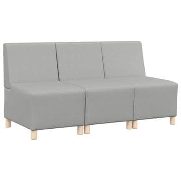 Vidaxl Modularna sofa enota brez naslonov 3 pcs Oblačno siva