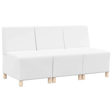 Vidaxl Modularna sofa enota brez naslonov 3 pcs Bela 55 x 74 x 82 cm