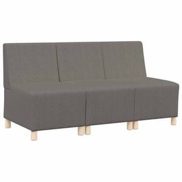 Vidaxl Modularna sofa enota brez naslonov 3 pcs Svetlo siva