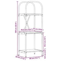 Vidaxl Knjižna polica Črni hrast 40 x 30 x 109 cm Konstruiran les