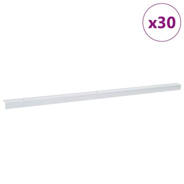 Vidaxl Robniki za stopnice 30 pcs srebrna 67 x 3 x 2 cm Aluminij