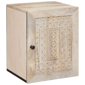 Vidaxl Kopalniška omarica Bela 38 x 33.5 x 160 cm Trdna mangova les