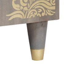 Vidaxl Strani šal Siva in zlata 40 x 33 x 75 cm Masiven les manga