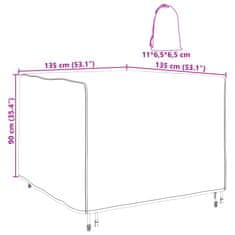Vidaxl Prevleka za pohištvo Črna 135 x 135 x 90 cm 210D Oxford tkanina