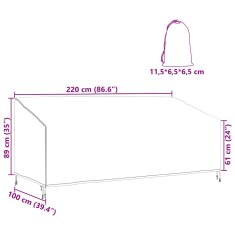 Vidaxl Pokrov za vrtno klop 220 x 100 x 89 cm 210D oksfordska tkanina