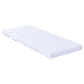 Vidaxl Pena vzmetnica Bela 80 x 200 cm blago