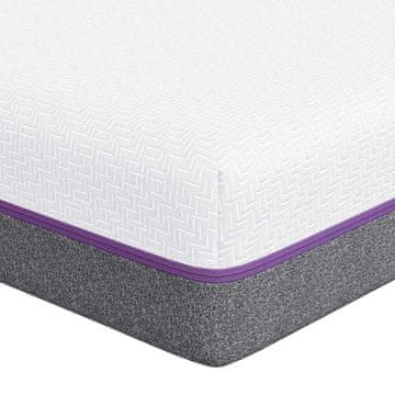Vidaxl Vzmetnica Bela in siva 140 x 190 cm Spominska pena