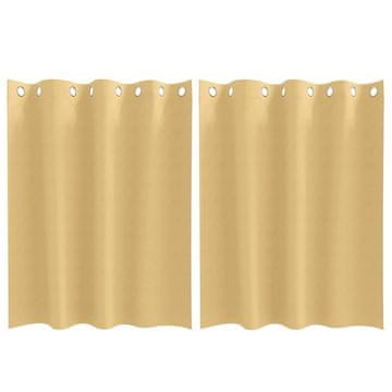 Vidaxl Zavese za zatemnitev z obroči 2 pcs Bež 140 x 140 cm Poliester