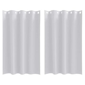 Vidaxl Zavese za zatemnitev z obroči Bleda siva Poliester