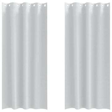 Vidaxl Zavese za zatemnitev z obroči Bleda siva Poliester