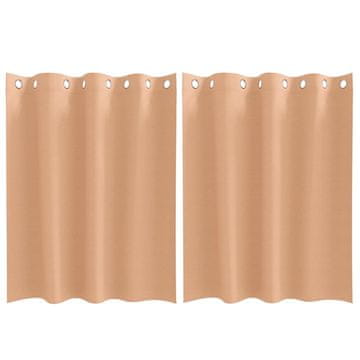 Vidaxl Zavese za zatemnitev z obroči 2 pcs Svetlo rjava 140 x 140 cm