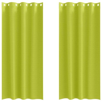 Vidaxl Zavese za zatemnitev z obroči 2 pcs Zelena 260 x 140 cm