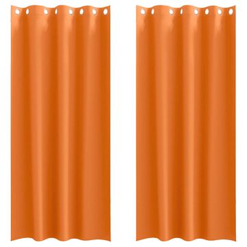 Vidaxl Zavese za zatemnitev z obroči 2 pcs Svetlo oranžna 245 x 140 cm