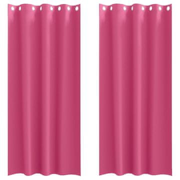 Vidaxl Zavese za zatemnitev z obroči 2 pcs Svetlo roza 260 x 140 cm