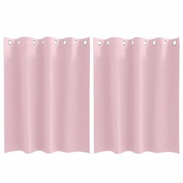 Vidaxl Zavese za zatemnitev z obroči 2 pcs Baby roza 140 x 140 cm