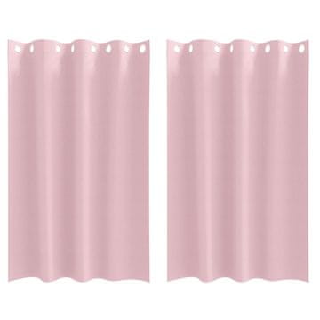 Vidaxl Zavese za zatemnitev z obroči 2 pcs Baby roza 175 x 140 cm