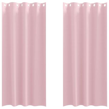 Vidaxl Zavese za zatemnitev z obroči 2 pcs Baby roza 225 x 140 cm