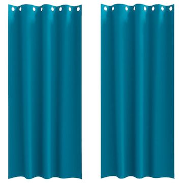 Vidaxl Zavese za zatemnitev z obroči 2 pcs Turkizna 260 x 140 cm
