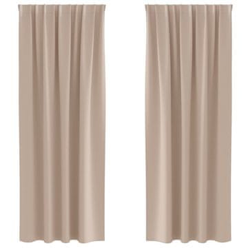Vidaxl Zavese za zatemnitev z obroči 2 pcs Taupe 225 x 140 cm