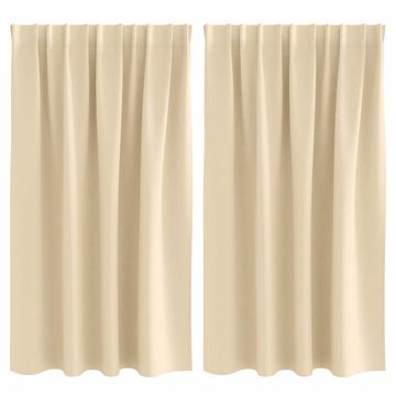 Vidaxl Zavese za zatemnitev z obroči 2 pcs krema 140 x 140 cm