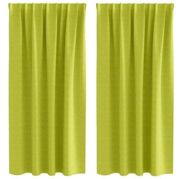 Vidaxl Zavese za zatemnitev z obroči 2 pcs Zelena 175 x 140 cm